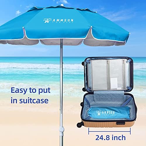 AMMSUN 6ft Portable Beach Umbrella