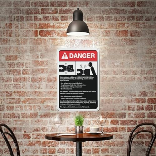 Danger Die Casting Machine Guidelines Sign