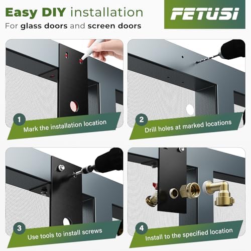 Water Spigot Kit with Brass Connector and Screen Door Adapter - Black