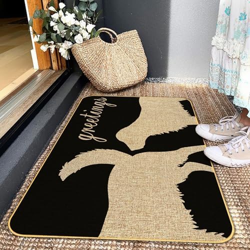 Funny Dog Door Mat Welcome Mat for Humans with Greetings Design