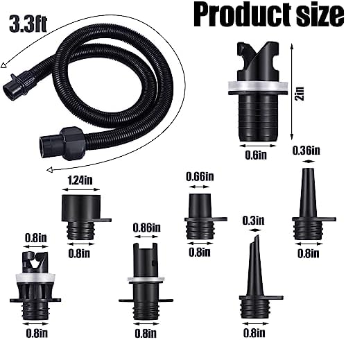 Therwen 8-Piece Air Hose Kit Pumping Set for Stand-Up Paddleboarding