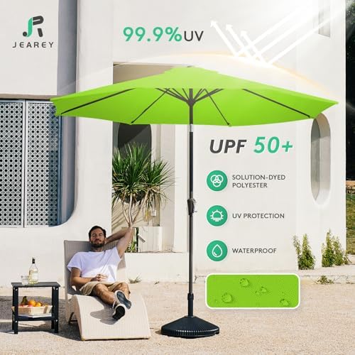 JEAREY 10FT Outdoor Patio Umbrella with Push Button Tilt and Crank
