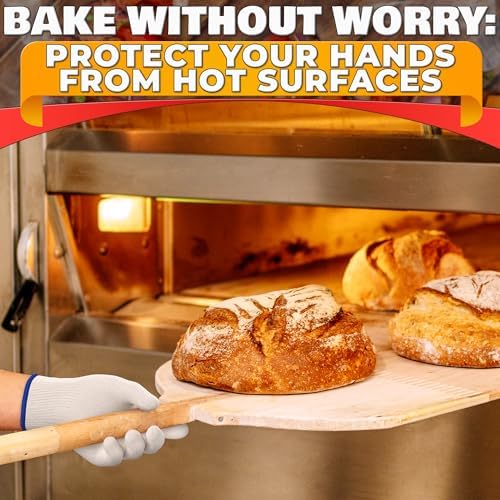 Heat Resistant Gloves for Grilling Baking - Durable Aramid Mitts with Fingers