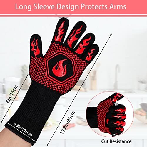 BBQ Fireproof Gloves 1472F Heat Resistant Non-Slip