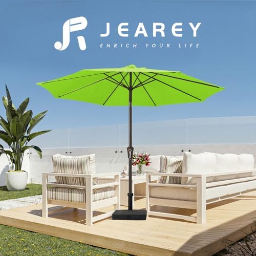 JEAREY 10FT Outdoor Patio Umbrella with Push Button Tilt and Crank
