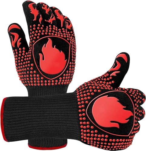 Extreme Heat Resistant BBQ GlovesHigh temp 1472 Instant Protection for Grilling Cooking