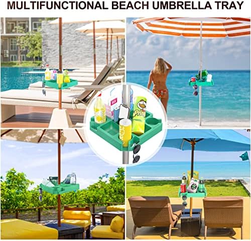 Keten 16 Beach Umbrella Table Tray with Multi-Purpose Storage