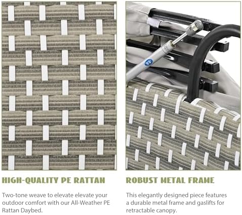 Beautiful Weather-Resistant Rattan Daybed Set