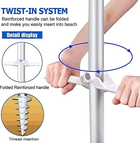 AMMSUN 6ft Portable Beach Umbrella