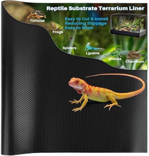 Reptile Substrate Mat for Lizards Snakes Turtles Black 65 FT