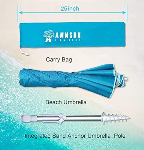 AMMSUN 6ft Portable Beach Umbrella