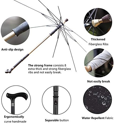 2-in-1 Windbreak Umbrella for hiking camping and rain