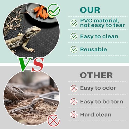 Reptile Substrate Mat for Lizards Snakes Turtles Black 65 FT
