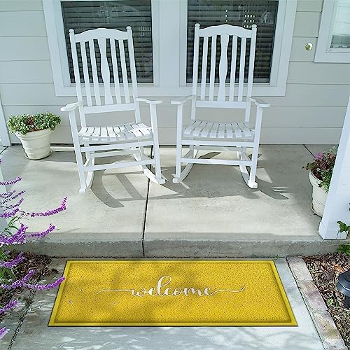 AAZZKANG Yellow Anti-Slip Outdoor Door Mat 48X18