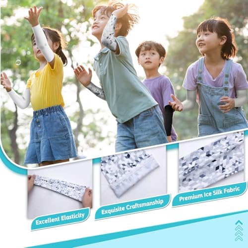 Baseball Arm Sleeves for Kids 5 Pairs UV Protection Cooling Compression
