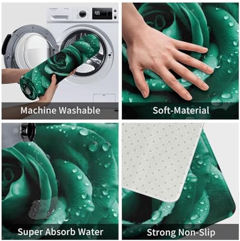 SHIRMDIY Green Rose Door Mat