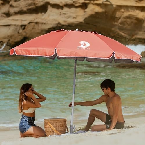 8-Foot UV Protection Beach Umbrella with Sand Anchor
