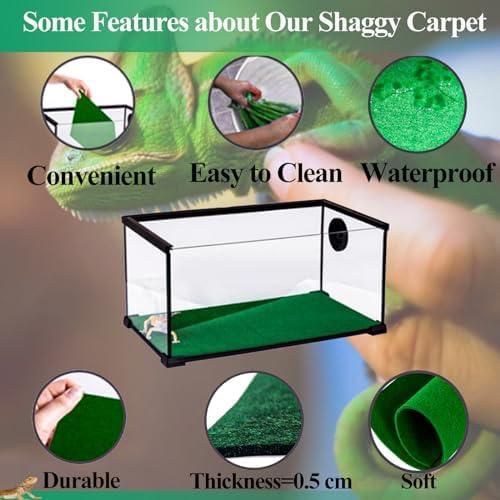 Hercouchi Reptile Carpet Durable Soft for Bearded Dragon Terrace