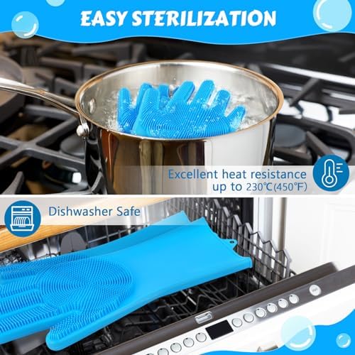Puplicate Heat-Resistant Silicone Gloves Clean Your Cat or Dogand More