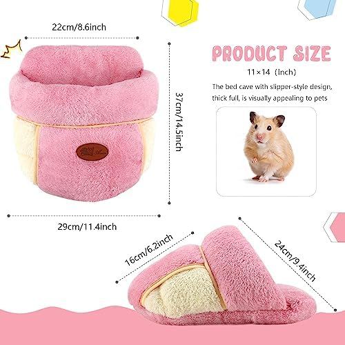YUEPET Guinea Pig Bed Cuddle Cave Warm Fleece Cozy House