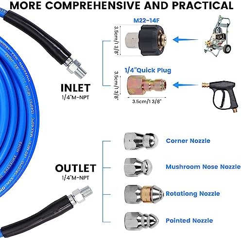 Unleash 100FT sewer jetter kit for easy clog-free cleaning