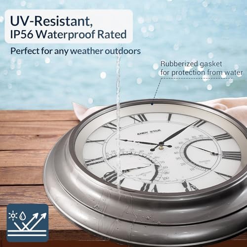 Elegant 24-Inch Waterproof Outdoor Clock for Garden Patio