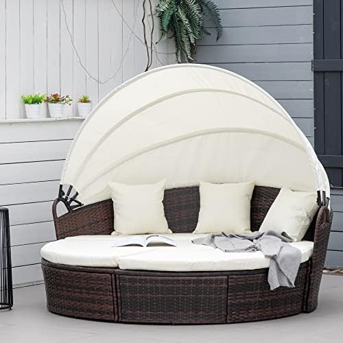Stylish PE Rattan Outdoor Daybed Set