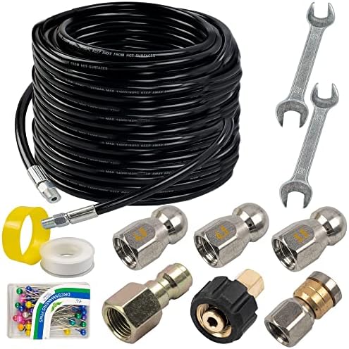 Efficient 100FT sewer jetting kit for pressure washers
