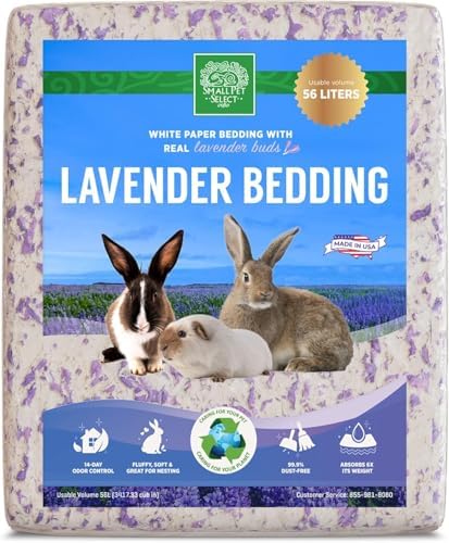 Small Pet Select White Paper Bedding with Lavender 56L