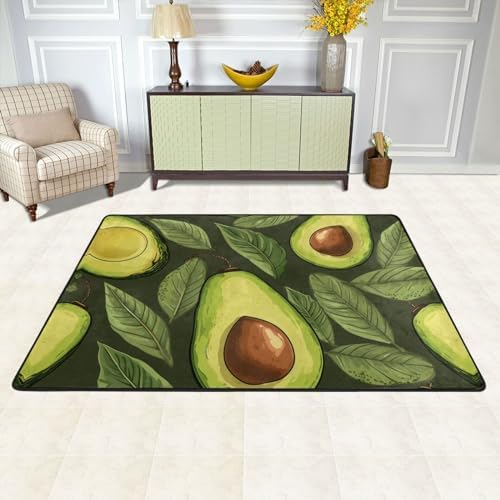 Avocado Pattern Flannel Non-Slip Floor Mat 36X24