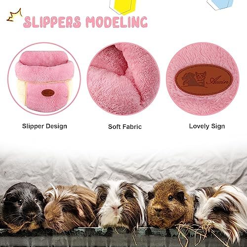 YUEPET Guinea Pig Bed Cuddle Cave Warm Fleece Cozy House