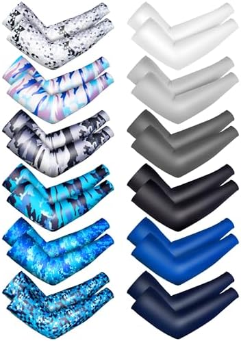12 Pairs Kids Sports Arm Sleeves for Basketball Baseball UV Protection