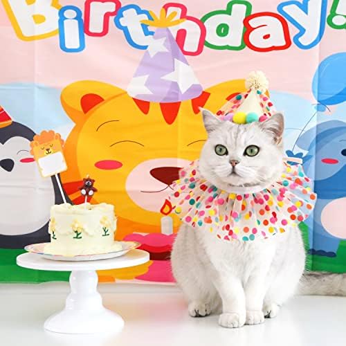 Cat Dog Princess Costume Set with Bandana Scarf and Party Hat
