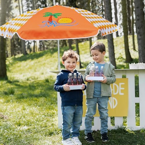 Perfect for Sand Water Tables - Kids Durable Seaside Umbrella Orange Coconut Tree