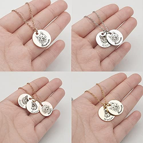 Anavia Personalized Pet Portrait Necklace with Multi Disc Design