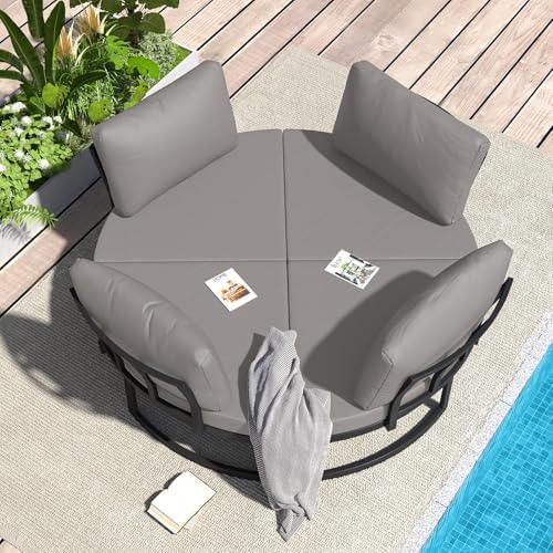 AECOJOY Metal Outdoor Daybed Sectional