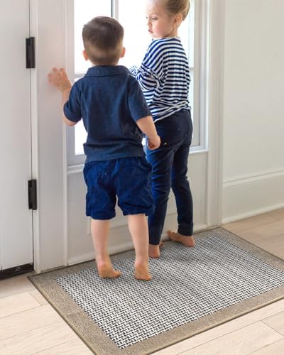 LUMI Indoor Door Mat 24x36 Dirt Resistant Non Slip Beige