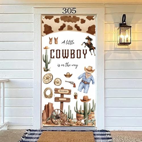 Arricraft 1 Pc Polyester Cowboy Cactus Door Cover Decor