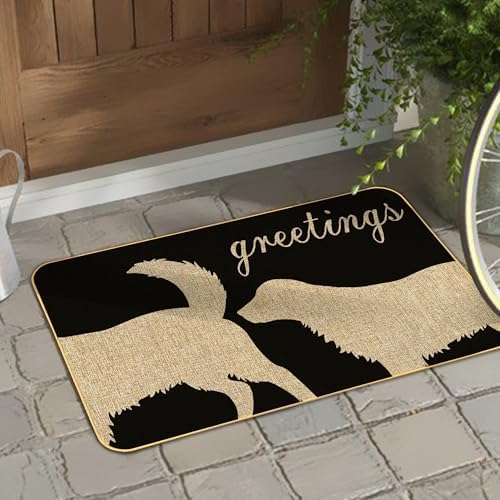 Funny Dog Door Mat Welcome Mat for Humans with Greetings Design