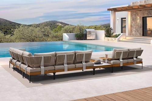 Purple Leaf 7 Piece Outdoor Sofa Set with Daybed Tables