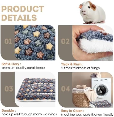 2-Pack Guinea Pig Bed with Soft Fleece for Pets