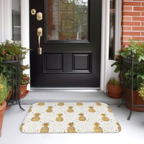 Gold Glitter Pineapples 40x60 Hem Mat
