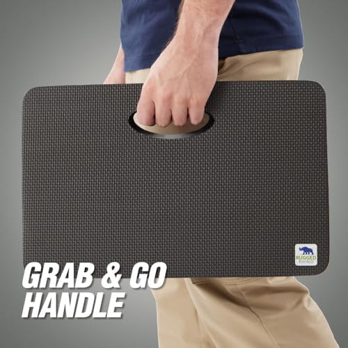 Rugged Rhino Thick Knee Pad with Handle Onyx Black