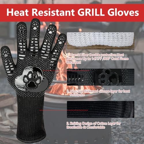 UBeesize Lengthen BBQ Gloves Heat Resistant