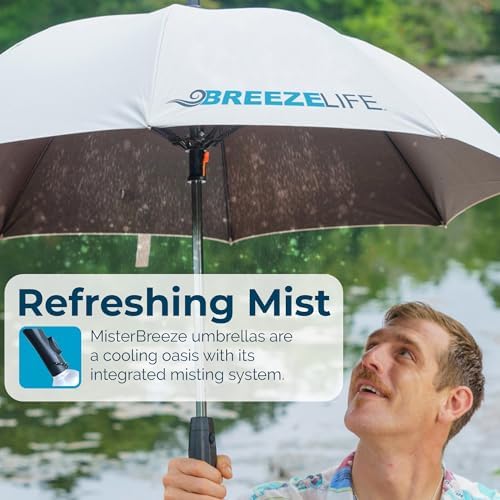 Original Breeze Life District Sun Umbrella with Built-in Fan and Mist