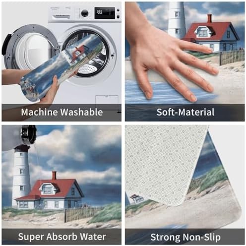 Beach Lighthouse Welcome Mat