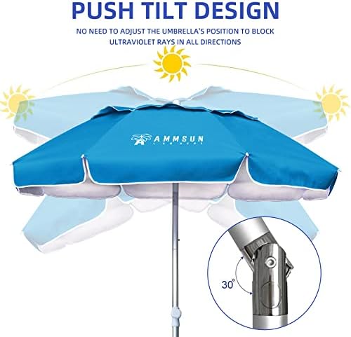 AMMSUN 6ft Portable Beach Umbrella