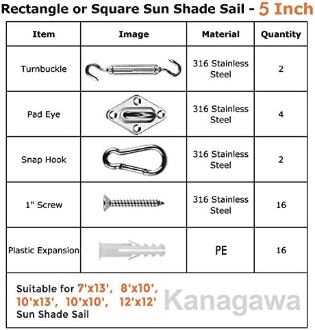 High-Quality Shade Sail Hardware Kit for Outdoor Use