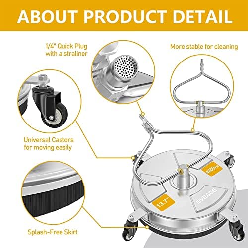 137 Surface Cleaner with 4 Wheels Bending Rod