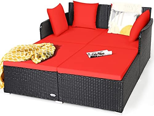 Relax in Style outdoor rattan daybed HAPPYGRILL